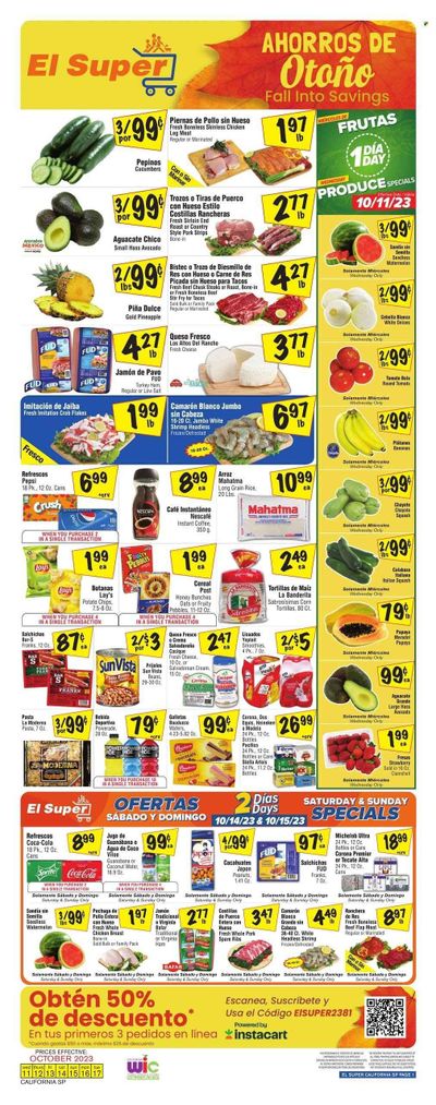 El Super (CA) Weekly Ad Flyer Specials October 11 to October 17, 2023