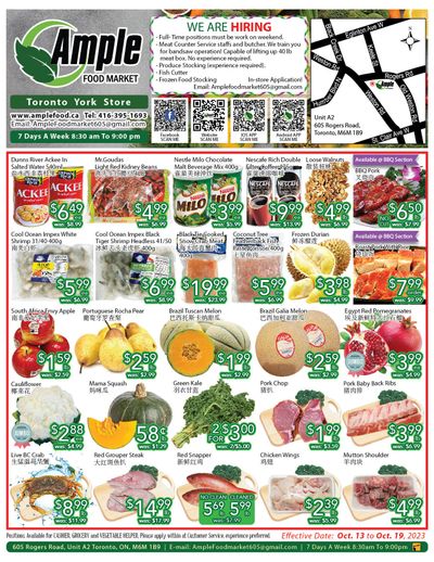 Ample Food Market (North York) Flyer October 13 to 19 Ample Food Market (North York) Flyer October 13 to 19