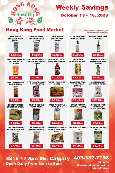Hong Kong Food Market Flyer October 13 to 16