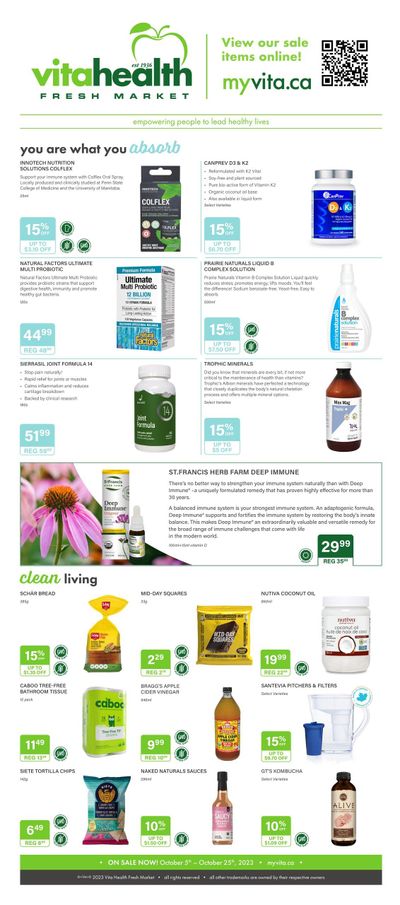 Vita Health Fresh Market Flyer October 5 to 25