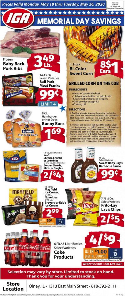 IGA (Illinois) Weekly Ad & Flyer May 18 to 26