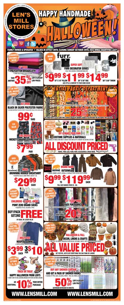 Len's Mill Stores Flyer October 16 to 29