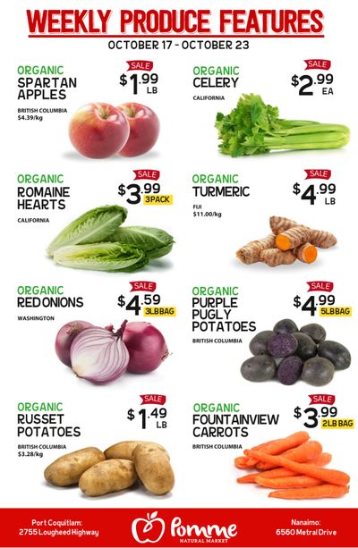 Pomme Natural Market Weekly Produce Flyer October 17 to 23