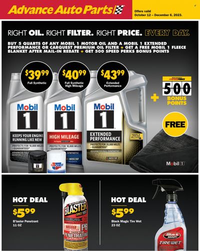 Advance Auto Parts Weekly Ad Flyer Specials October 12 to December 6, 2023