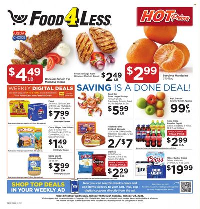 Food 4 Less (IN) Weekly Ad Flyer Specials October 18 to October 24, 2023