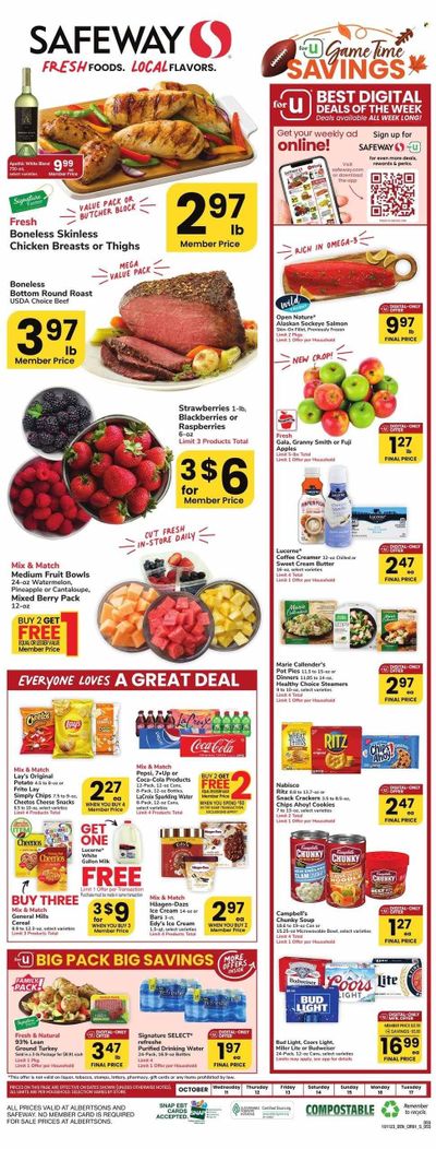 Safeway (SD) Weekly Ad Flyer Specials October 11 to October 17, 2023