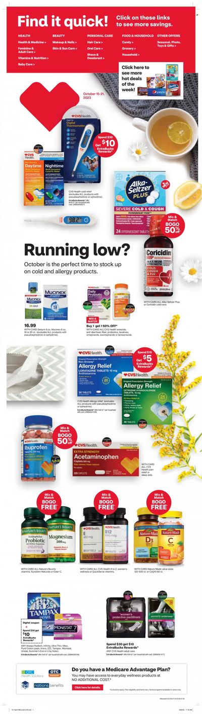CVS Pharmacy Weekly Ad Flyer Specials October 15 to October 21, 2023