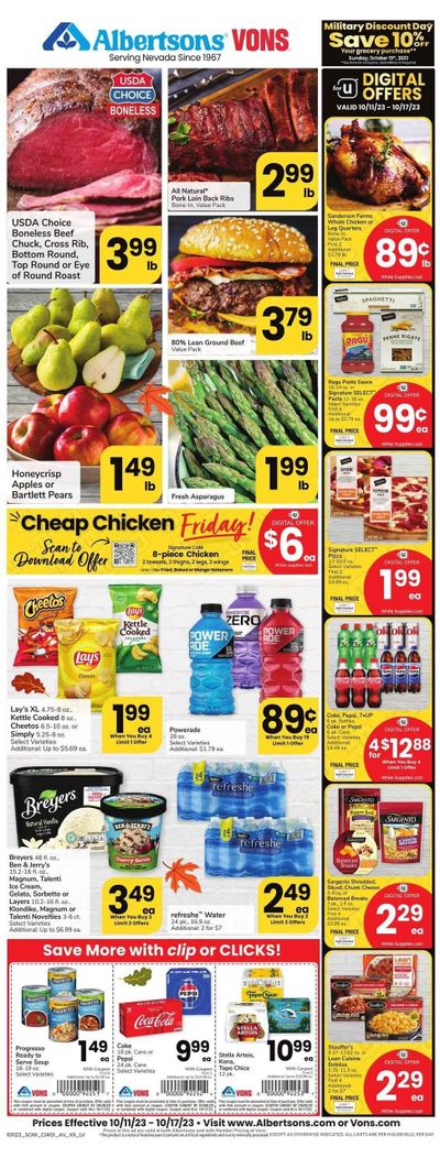 Vons (NV) Weekly Ad Flyer Specials October 11 to October 17, 2023
