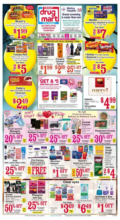 Discount Drug Mart (OH) Weekly Ad Flyer Specials October 18 to October 24, 2023