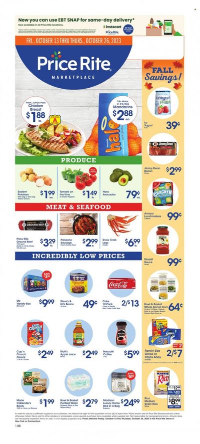 Price Rite (CT, MA, MD, NH, NJ, NY, PA, RI) Weekly Ad Flyer Specials October 13 to October 26, 2023