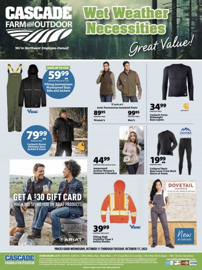 Cascade Farm And Outdoor (OR, WA) Weekly Ad Flyer Specials October 11 to October 17, 2023