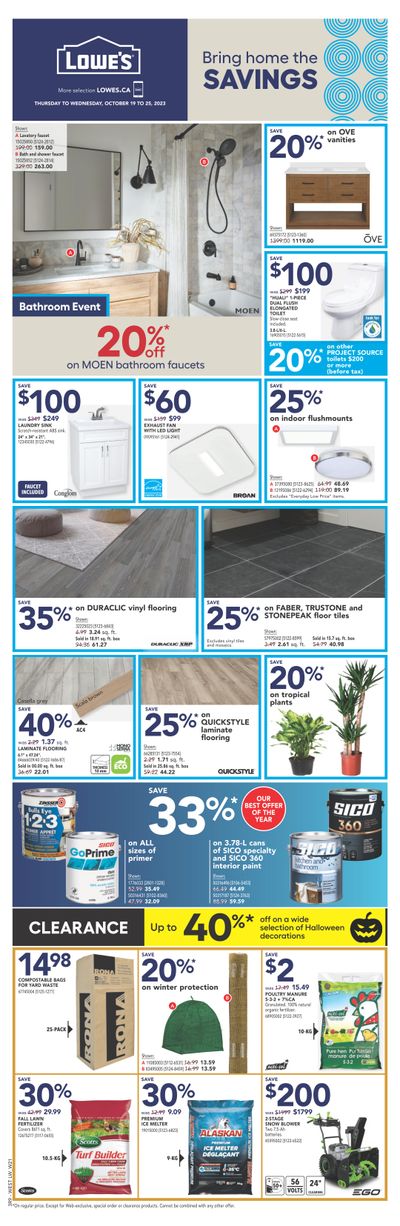 Lowe's (West) Flyer October 19 to 25