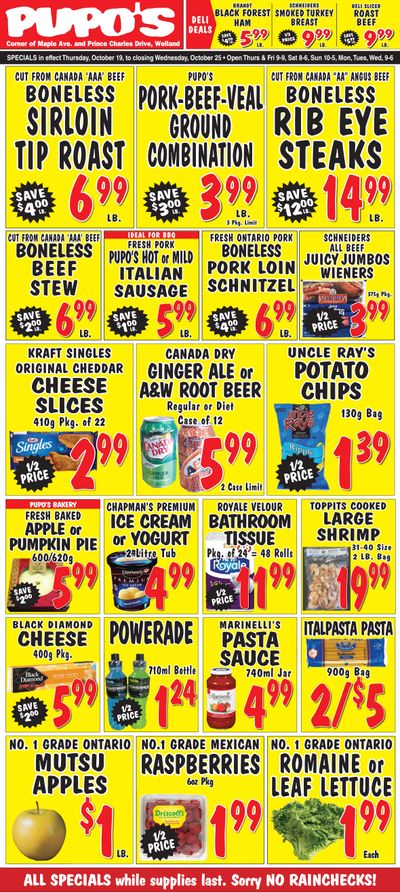 Pupo's Food Market Flyer October 19 to 25