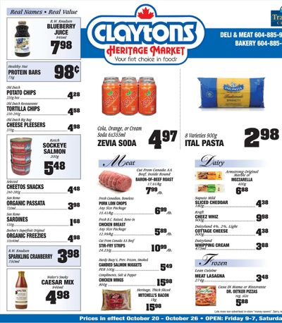 Claytons Heritage Market Flyer October 20 to 26