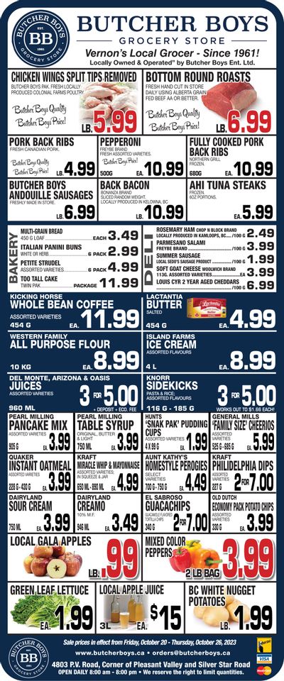 Butcher Boys Grocery Store Flyer October 20 to 26