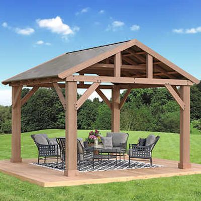 Yardistry Cedar Pavilion 14 ft. x 12 ft. with Aluminium Roof On Sale for $ 1,899.99 ( Save $ 500.00 ) at Costco Canada
