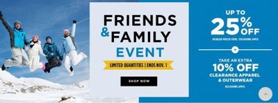 Sporting Life Canada Friends & Family Sale: up to 25% off Regular Priced Items + Extra 10% off Clearance Apparel and Outerwear