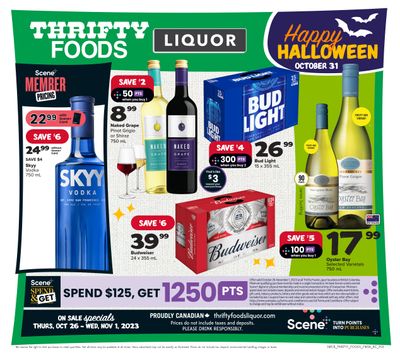 Thrifty Foods Liquor Flyer October 26 to November 1