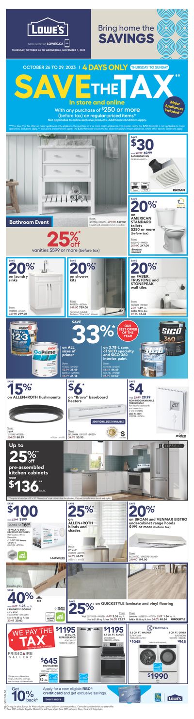 Lowe's (ON) Flyer October 26 to November 1