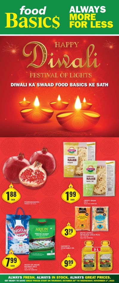 Food Basics Diwali Flyer October 26 to November 1