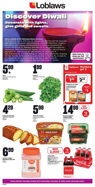 Loblaws (ON) Discover Diwali Flyer October 26 to November 15