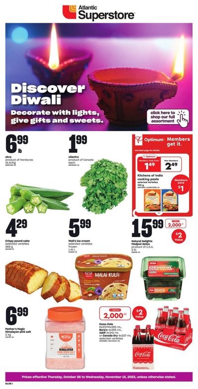 Atlantic Superstore Discover Diwali Flyer October 26 to November 15