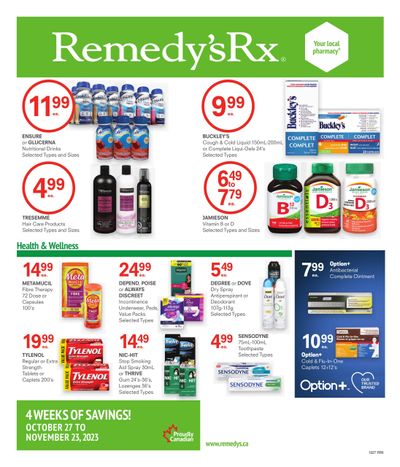 Remedy's RX Monthly Flyer October 27 to November 23