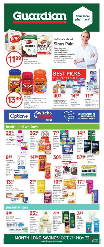 Guardian Pharmacy Monthly Flyer October 27 to November 23
