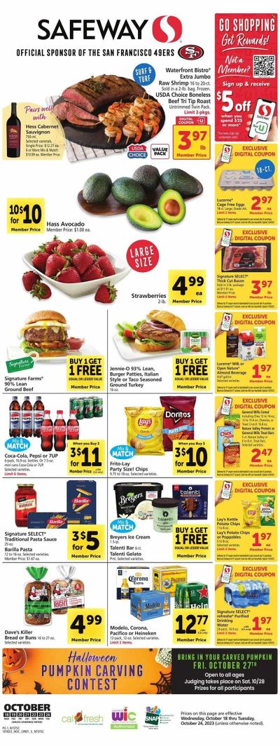 Safeway (CA) Weekly Ad Flyer Specials October 18 to October 24, 2023