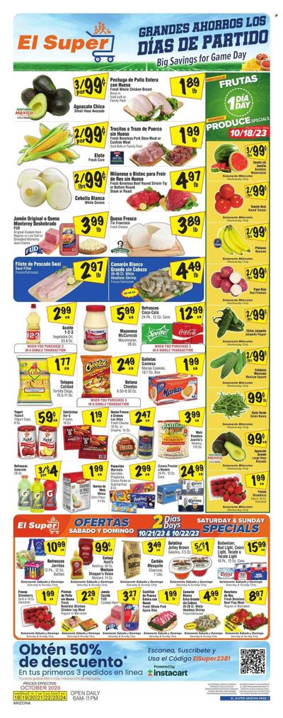 El Super (AZ) Weekly Ad Flyer Specials October 18 to October 24, 2023 El Super (AZ) Weekly Ad Flyer Specials October 18 to October 24, 2023