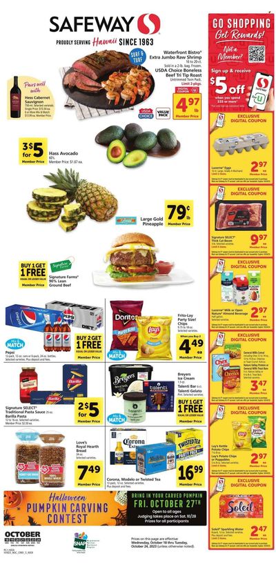 Safeway (HI) Weekly Ad Flyer Specials October 18 to October 24, 2023