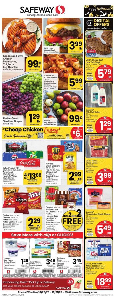 Safeway (AZ) Weekly Ad Flyer Specials October 25 to October 31, 2023
