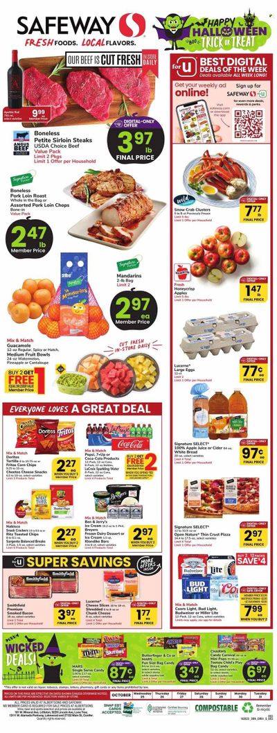 Safeway (CO) Weekly Ad Flyer Specials October 25 to October 31, 2023