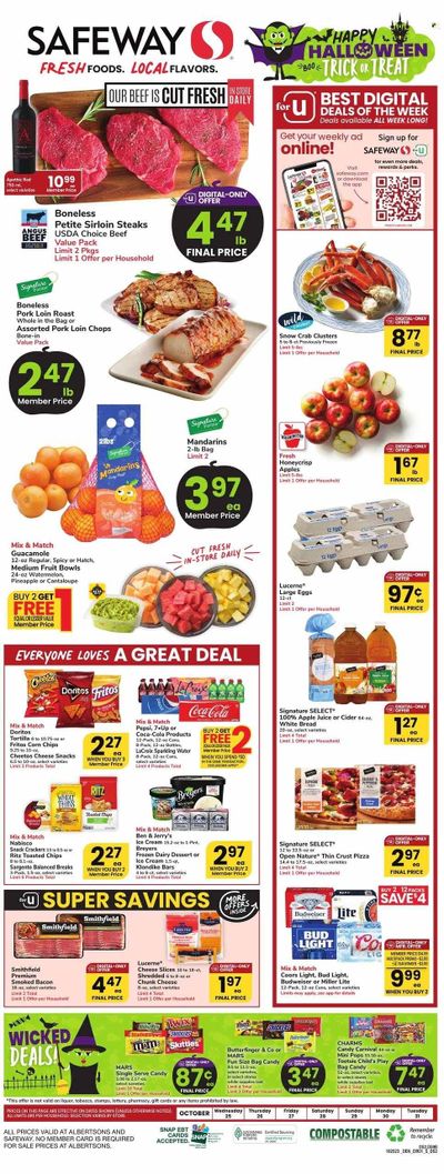 Safeway (CO) Weekly Ad Flyer Specials October 25 to October 31, 2023