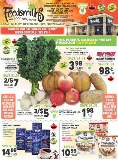 Foodsmiths Flyer October 26 to November 2