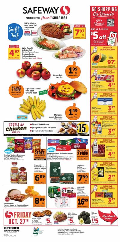 Safeway (HI) Weekly Ad Flyer Specials October 25 to October 31, 2023
