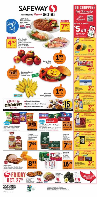 Safeway (HI) Weekly Ad Flyer Specials October 25 to October 31, 2023