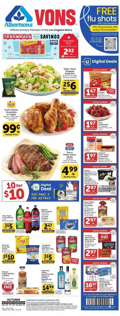 Vons (CA) Weekly Ad Flyer Specials October 18 to October 24, 2023