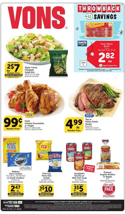 Vons (CA) Weekly Ad Flyer Specials October 18 to October 24, 2023