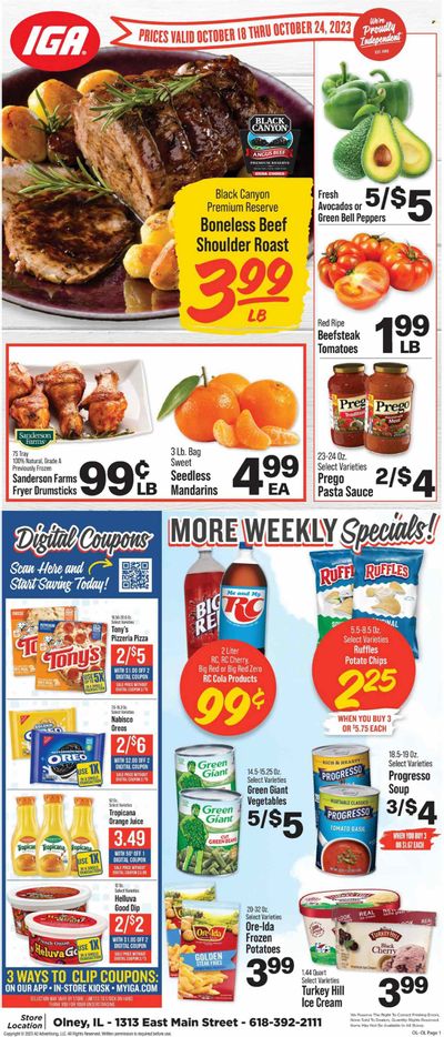 IGA (IL) Weekly Ad Flyer Specials October 18 to October 24, 2023