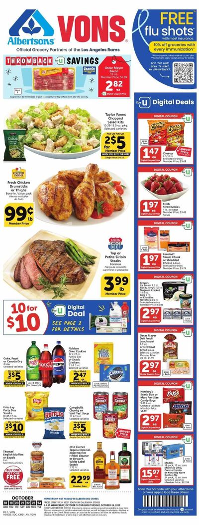 Vons (CA) Weekly Ad Flyer Specials October 18 to October 24, 2023