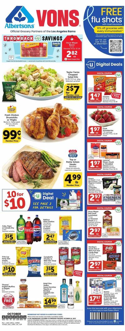 Vons (CA) Weekly Ad Flyer Specials October 18 to October 24, 2023
