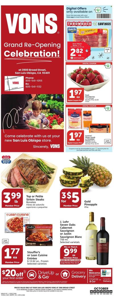 Vons (CA) Weekly Ad Flyer Specials October 18 to October 24, 2023 Vons (CA) Weekly Ad Flyer Specials October 18 to October 24, 2023