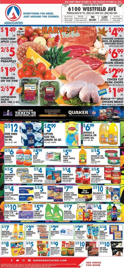 Associated Supermarkets (NY) Weekly Ad Flyer Specials October 20 to October 26, 2023