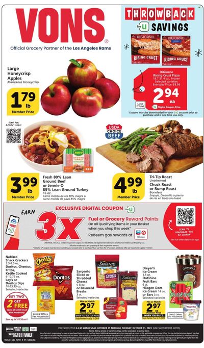 Vons (CA) Weekly Ad Flyer Specials October 25 to October 31, 2023