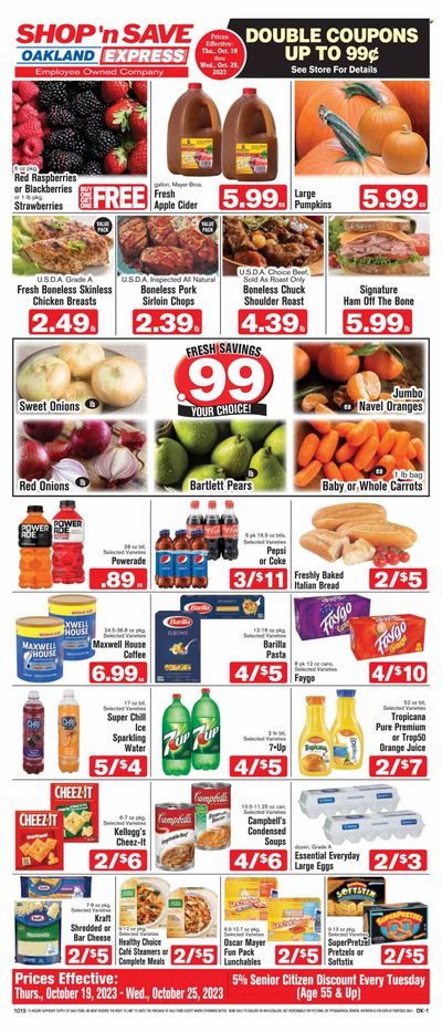 Shop ‘n Save Express (MD, PA, WV) Weekly Ad Flyer Specials October 19 to October 25, 2023