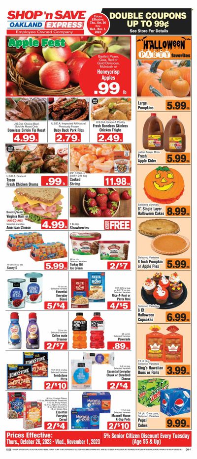 Shop ‘n Save Express (MD, PA, WV) Weekly Ad Flyer Specials October 26 to November 1, 2023