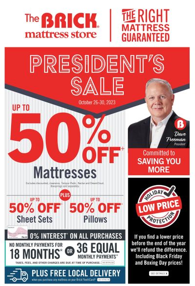 The Brick Mattress Store Flyer October 26 to 30