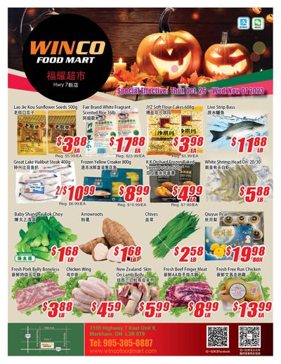WinCo Food Mart (HWY 7) Flyer October 26 to November 1