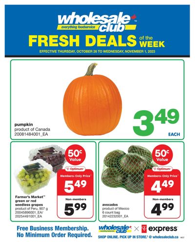 Wholesale Club (West) Fresh Deals of the Week Flyer October 26 to November 1